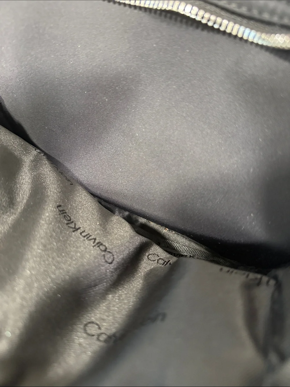 Calvin Klein Small Black Nylon Backpack Purse with Silver-tone Hardware
